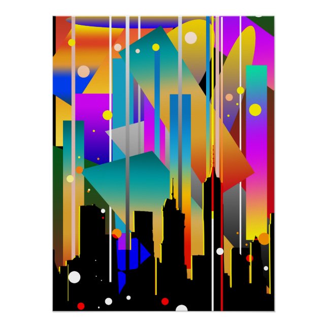 Póster Formas geométricas abstractas de Nueva York modern (Anverso)