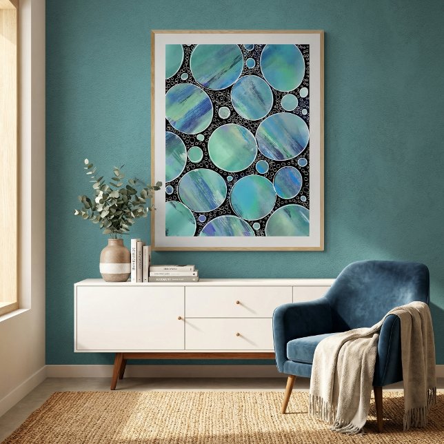 Póster Formas geométricas azules abstractas modernas acua (Subido por el creador)