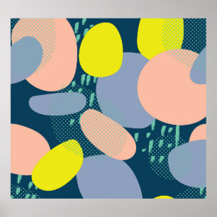 Póster Formas geométricas: Colorido estilo Memphis