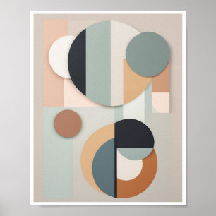 Póster Formas geométricas de composición abstracta minima