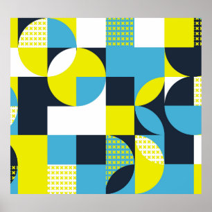 Póster Formas geométricas, fondo colorido abstracto.