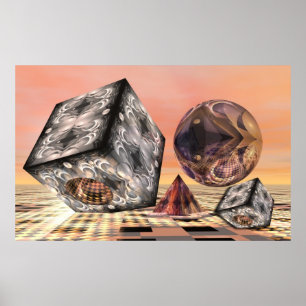 Póster Formas geométricas onduladas