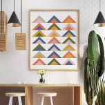 Póster Formas geométricas reducidas en colores de otoño d<br><div class="desc">Patrón geométrico negrita en color otoño y otoño</div>