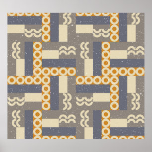 Póster Formas geométricas retro, patrón moderno