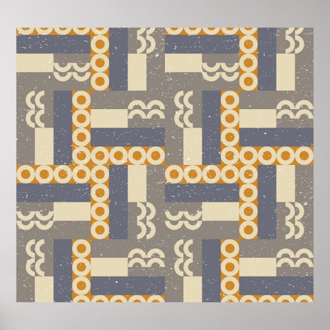 Póster Formas geométricas retro, patrón moderno (Frente)