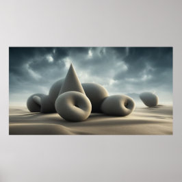 Póster Formas geométricas surrealistas modernas en el des