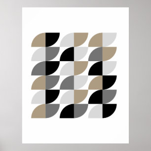 Póster Formas modernas de estilo beige de mediados de sig