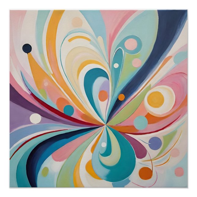 Póster Formas onduladas abstractas (Anverso)