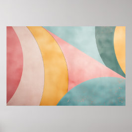 Póster Formas redondeadas en colores pálidos con espacio 