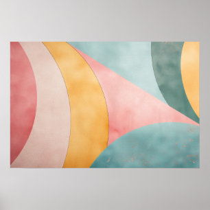 Póster Formas redondeadas en colores pálidos con espacio 