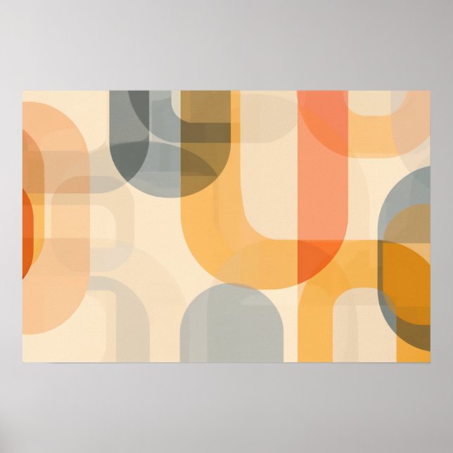 Póster Formas transparentes curvadas (Frente)