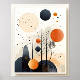 Póster Formas únicas de composición geométrica escandinav