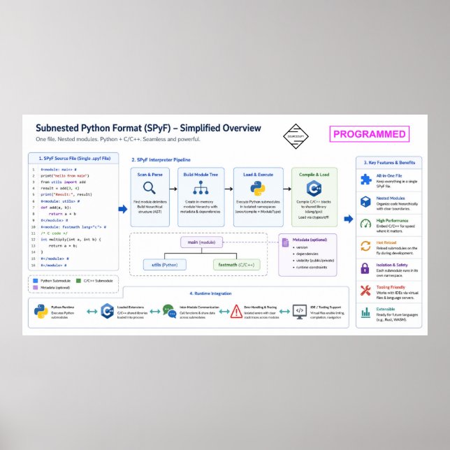 Póster Formato Python Subanidado (Frente)