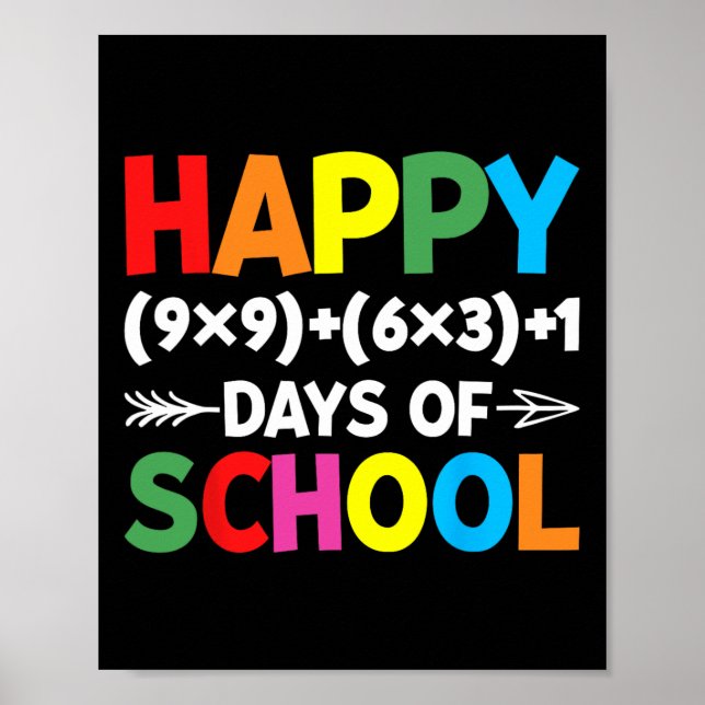 Póster Fórmula 100 Días de Maestra Divertida Escolar 100 (Frente)