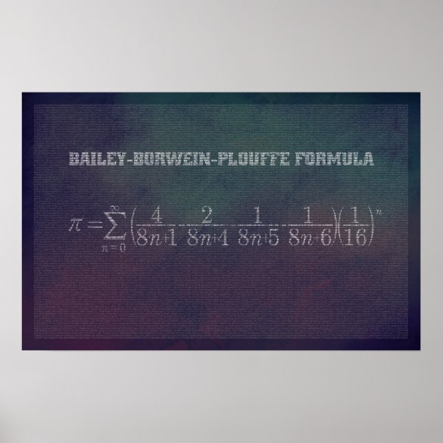 Póster Fórmula Bailey-Borwein-Plouffe Pi - Poster de mate (Frente)