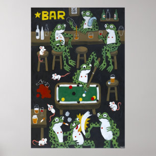 Póster Fórmula Bauhaus Abstracta Japonesa en el Pantano a
