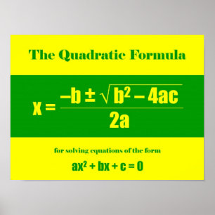 Póster Fórmula cuadrática