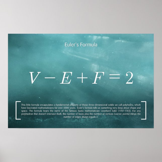 Póster Fórmula de Euler - Poster de matemáticas (Frente)