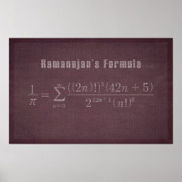 Póster Fórmula de Pi de Ramanujan - Poster de Matemáticas