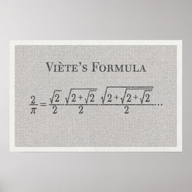 Póster Fórmula de Pi de Viète - Poster de Matemáticas (Frente)