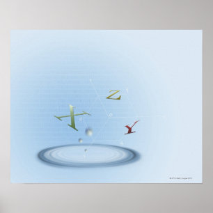 Póster Fórmula, grafo, símbolos matemáticos 9