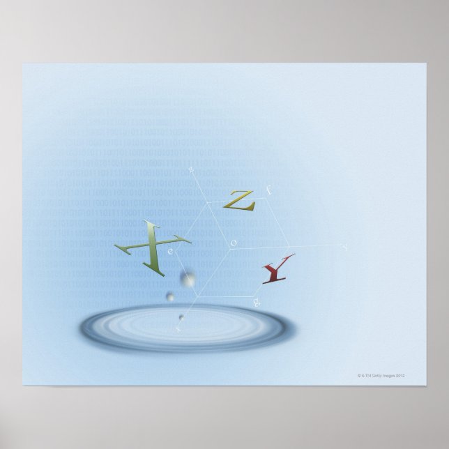 Póster Fórmula, grafo, símbolos matemáticos 9 (Frente)