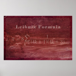 Póster Fórmula Leibniz Pi - Poster de matemáticas