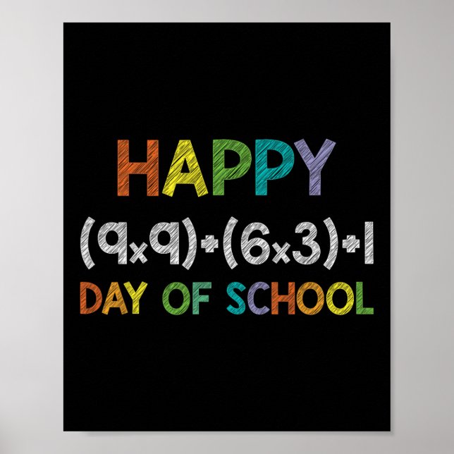 Póster Fórmula matemática 100 días de clase 100 días de d (Frente)
