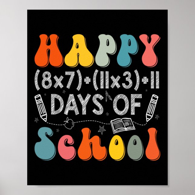 Póster Fórmula Matemática 100 Días De Colegio Profesor De (Frente)