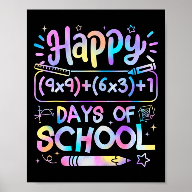 Póster Fórmula Matemática 100 Días De Colegio Profesor De (Frente)