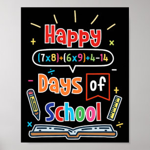 Póster Fórmula Matemática 100 Días De Enseñanza Feliz 100