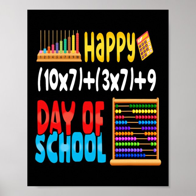 Póster Fórmula Matemática 100 Días De Escuela Para Estudi (Frente)