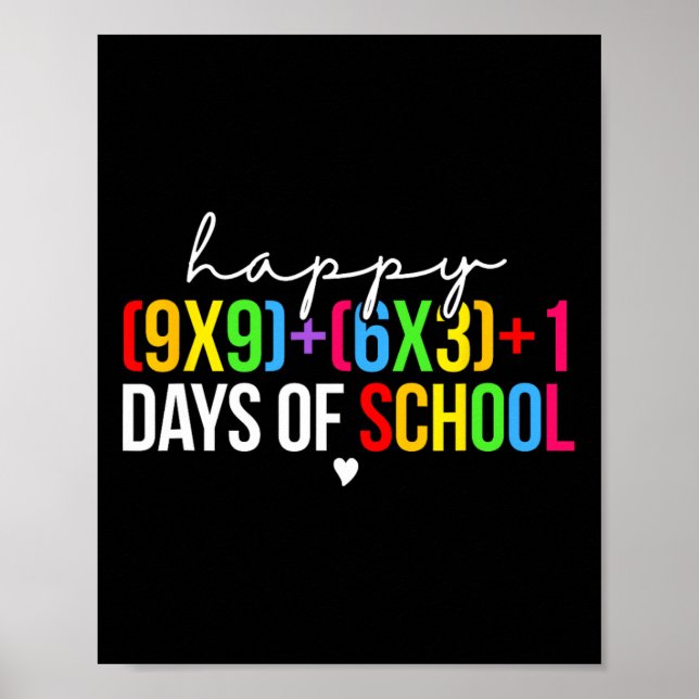 Póster Fórmula Matemática 100 Días De Escuela Profesor De (Frente)