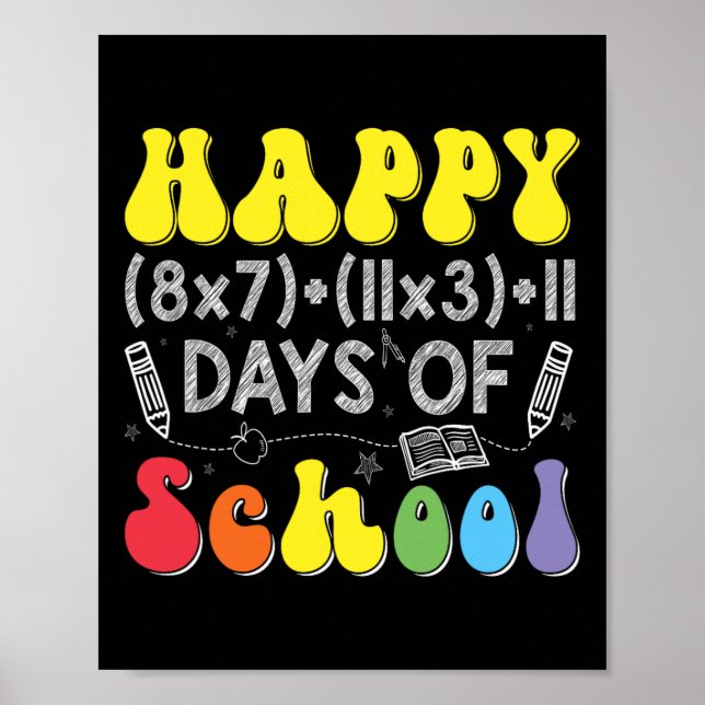 Póster Fórmula Matemática 100 Días De Escuela Profesor De (Frente)