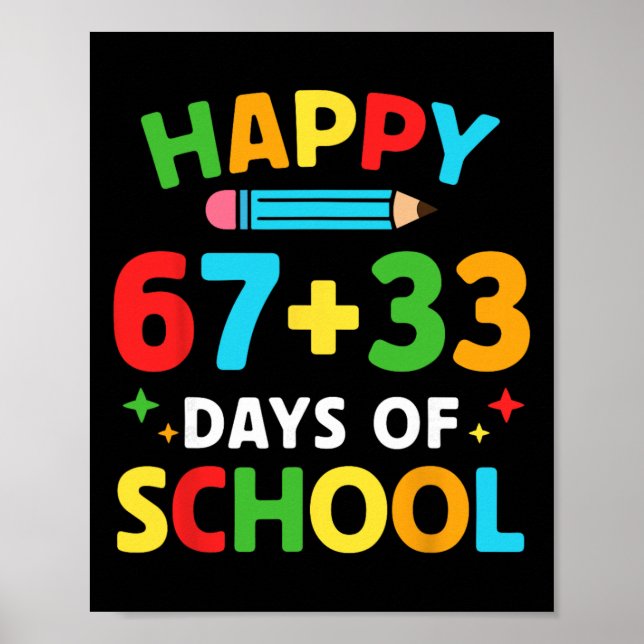 Póster Fórmula Matemática 100 Días De Escuela Profesor De (Frente)