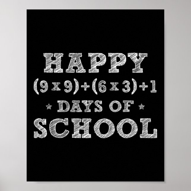 Póster Fórmula Matemática 100 Días De Té De Niños Chicas  (Frente)