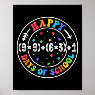 Póster Fórmula Matemática Feliz 100 Días De Colegio Diver