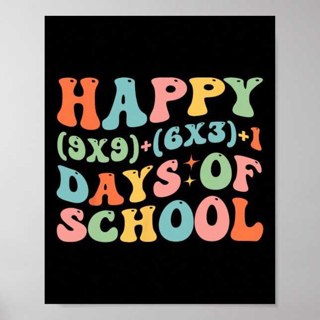 Póster Fórmula Matemática Feliz 100 Días De Colegio Diver (Frente)