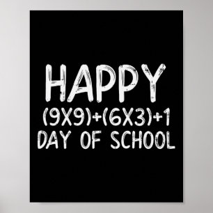 Póster Fórmula Matemática Feliz 100 días de escuela 100 d