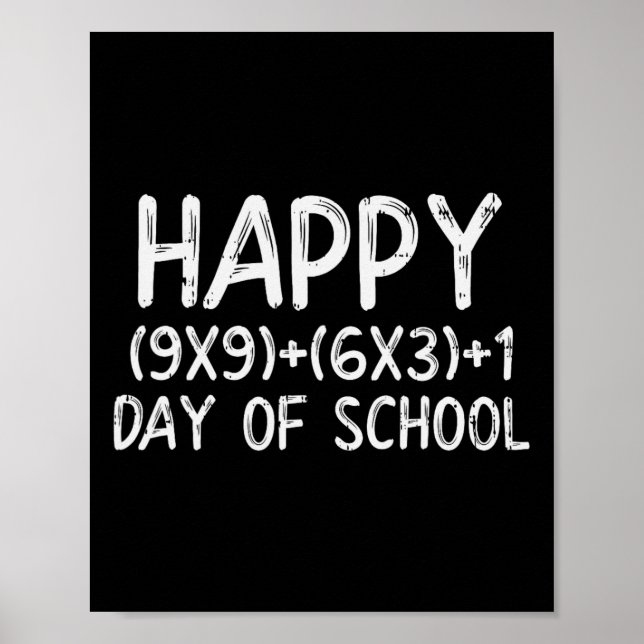 Póster Fórmula Matemática Feliz 100 días de escuela 100 d (Frente)