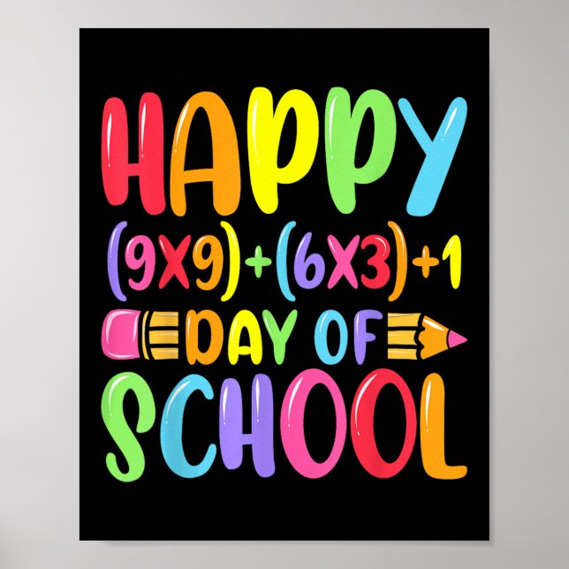 Póster Fórmula Matemática Feliz 100 Días De Matemáticas E (Frente)