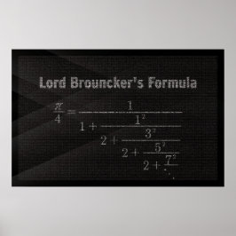 Póster Fórmula Pi de Lord Brouncker - Poster de matemátic