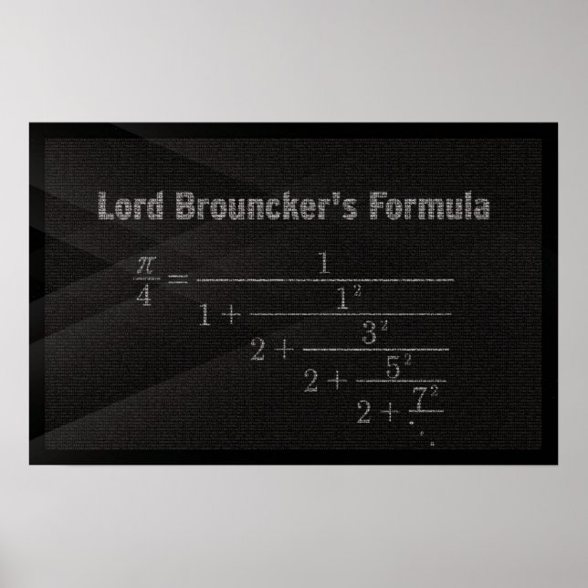 Póster Fórmula Pi de Lord Brouncker - Poster de matemátic (Frente)