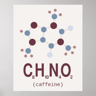 Póster Fórmula química de cafeína