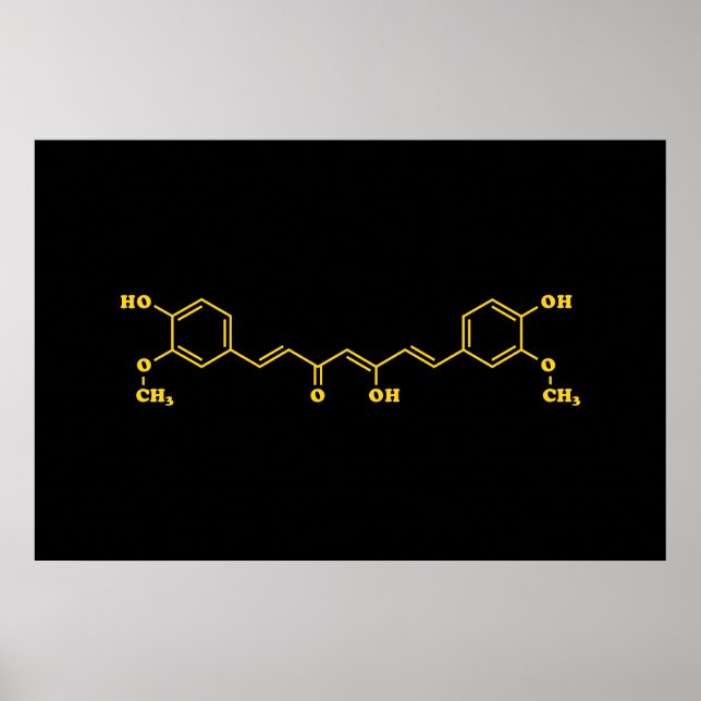 Póster Fórmula química molecular de Curcumin Turmérica (Frente)