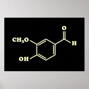 Póster Fórmula Química Molecular de Vainillina de Vainill