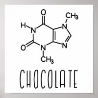 Fórmula Química Molecular Teobromina de Chocolate