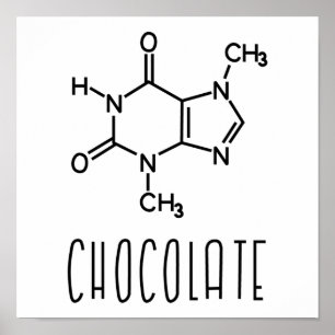 Póster Fórmula Química Molecular Teobromina de Chocolate