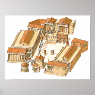 Póster Foro imperial. Roma. Visión aérea