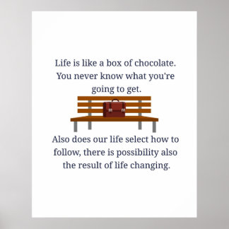 Póster Forrest Gump cita que la vida es como una caja de 